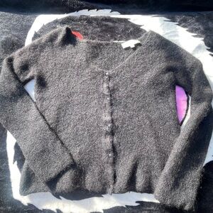 LA MAILLE SÉZANE - Sz Small Angora Blend V Neck Cardigan Top